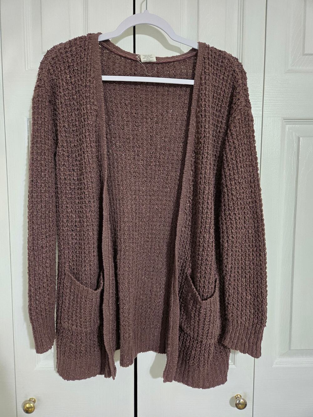 Essentials by full tilt xl women's brown open front knit cardigan